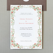 Elegant Bloemen Rozen eenvoudige Script Trouwen Kaart