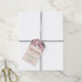 Elegant Bloemen Rozen Roze Baby shower Dank u Cadeaulabel (Met Touw)