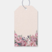 Elegant Bloemen Rozen Roze Baby shower Dank u Cadeaulabel (Achterkant)
