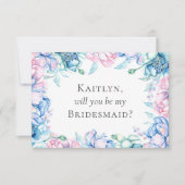 Elegant Bloemen Rustiek Hout Bruids Feestvoorstel Kaart (Voorkant)