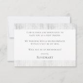 Elegant Bloemen Rustiek Hout Bruids Feestvoorstel Kaart (Achterkant)