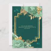 Elegant Bloemen Salie Groen Smaragd Quinceanera Kaart (Achterkant)