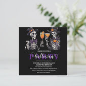 Elegant Bloemen Schedel Volwassen Halloween Party Bedankkaart (Staand voorkant)