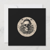 Elegant Bloemen Schedel Volwassen Halloween Party Bedankkaart (Achterkant)