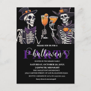 Elegant Bloemen Schedel Volwassen Halloween Party  Briefkaart
