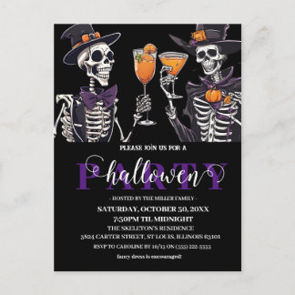 Elegant Bloemen Schedel Volwassen Halloween Party Briefkaart