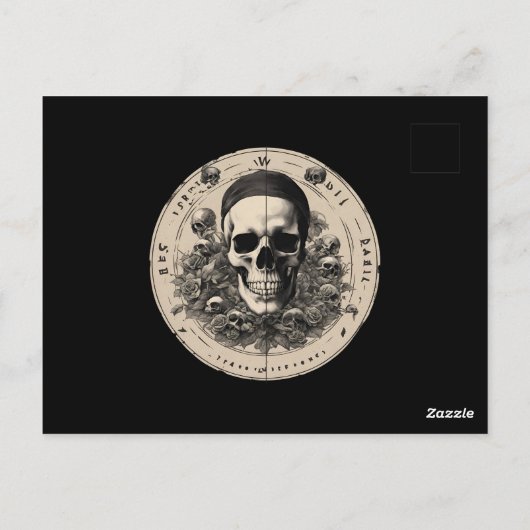 Elegant Bloemen Schedel Volwassen Halloween Party  Briefkaart (Achterkant)