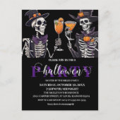 Elegant Bloemen Schedel Volwassen Halloween Party  Briefkaart (Voorkant)