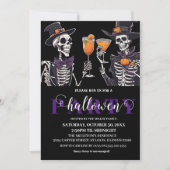 Elegant Bloemen Schedel Volwassen Halloween Party  Kaart (Voorkant)