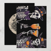 Elegant Bloemen Schedel Volwassen Halloween Party Kaart (Voorkant / Achterkant)