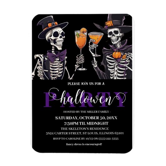 Elegant Bloemen Schedel Volwassen Halloween Party  Magneet (Verticaal)
