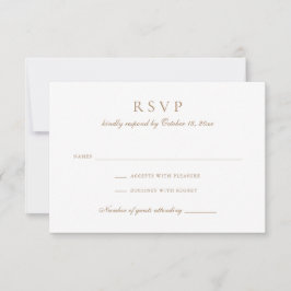  Elegant Bloemen Script Goud Bruiloft RSVP Kaart