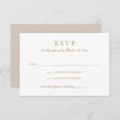  Elegant Bloemen Script Goud Bruiloft RSVP Kaart (Voorkant / Achterkant)
