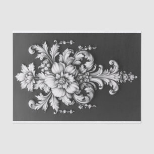 Elegant Bloemen Scrollwork Tissuepapier