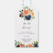 Elegant Bloemen Sip Hooray Vrijgezellenfeest Cadeaulabel (Voorkant)