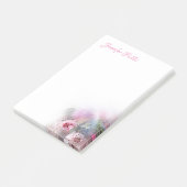 Elegant Bloemen Sjabloon Waterverf Rozen Script Post-it® Notes (Schuin)