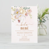 Elegant Bloemen Spaans Baby shower Meisje Kaart (Staand voorkant)