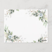 Elegant Bloemen Stoffig Blauw Bruiloft Uitnodiging (Achterkant)