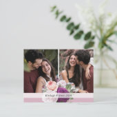 Elegant  Bloemen Stoffig Mauve Save the Date Aankondigingskaart (Staand voorkant)