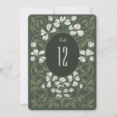 Elegant  Bloemen Tafel Nummer Kaart (Voorkant)