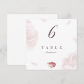 Elegant Bloemen Tafel Nummer Kaart (Voorkant / Achterkant)