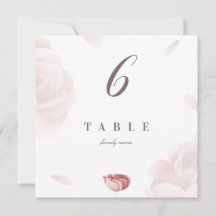 Elegant Bloemen Tafel Nummer Kaart