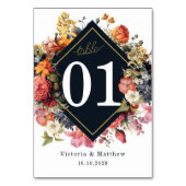 Elegant bloemen  tafel nummer ontwerp. kaart (Voorkant)