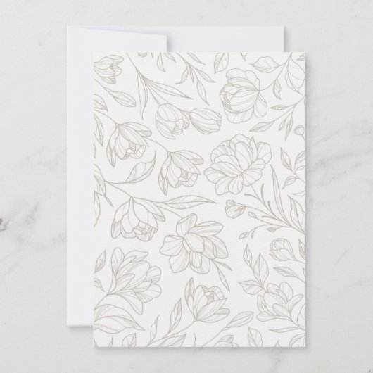 Elegant Bloemen Taupe Tafel Nummer Kaarten (Achterkant)