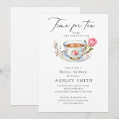 Elegant Bloemen Tea Party Vrijgezellenfeest Kaart (Voorkant / Achterkant)