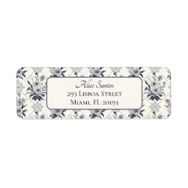 Elegant Bloemen Tegel Patroon Chique Retouradres Etiket