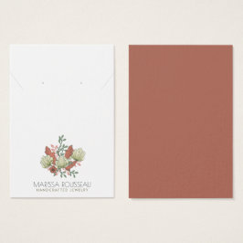 Elegant Bloemen Terracotta Oorbel Ketting Visitekaartje