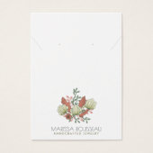 Elegant Bloemen Terracotta Oorbel Ketting Visitekaartje (Voorkant)