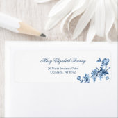 Elegant  Bloemen Toile-Blue Etiket (Insitu)