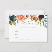 Elegant Bloemen Trouwlied Aanvraag Kaart (Voorkant)