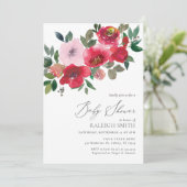 Elegant Bloemen Valentijns Baby shower Kaart (Staand voorkant)