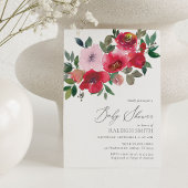 Elegant Bloemen Valentijns Baby shower Kaart