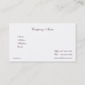 , Elegant Bloemen, Vicoriaans, Aangepast Visitekaartje (Achterkant)