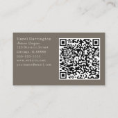 Elegant Bloemen Visitekaartje Modern Zwart Beige (Achterkant)