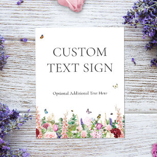 Elegant Bloemen & Vlinders Bruiloft Borrel Sign Poster