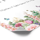 Elegant Bloemen & Vlinders Bruiloft Uitnodigingsbo Poster (Hoek)