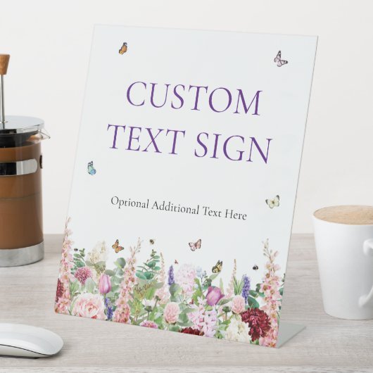 Elegant Bloemen & Vlinders Vrijgezellenfeest Reclamebord Met Voetstuk (Insitu)