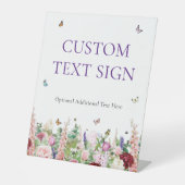 Elegant Bloemen & Vlinders Vrijgezellenfeest Reclamebord Met Voetstuk (Voorkant)