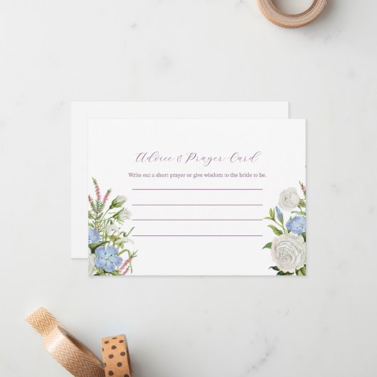 Elegant Bloemen Vrijgezellenfeest Advies & Gebed K Notitiekaartje (Voorkant / Achterkant in situ)