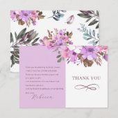 Elegant Bloemen Vrijgezellenfeest Flat Dank u kaar Bedankkaart (Voorkant / Achterkant)