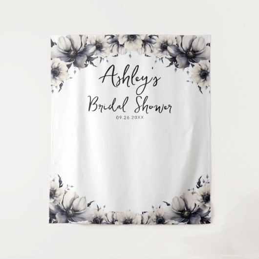 Elegant Bloemen Vrijgezellenfeest Foto Achtergrond Wandkleed (Voorkant)