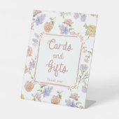 Elegant Bloemen Vrijgezellenfeest Kaarten en Gesch Reclamebord Met Voetstuk (Voorkant)