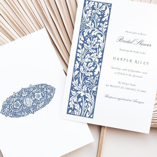 Elegant Bloemen Vrijgezellenfeest Olijfroom Kaart