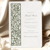 Elegant Bloemen Vrijgezellenfeest Olijfroom Kaart