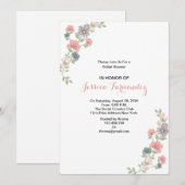 Elegant Bloemen Vrijgezellenfeest Uitnodiging Kaar (Voorkant / Achterkant)