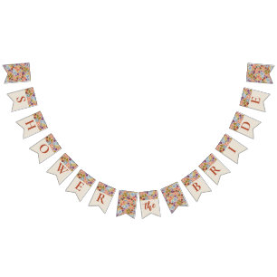 Elegant Bloemen Vrijgezellenfeest Vlag Banner